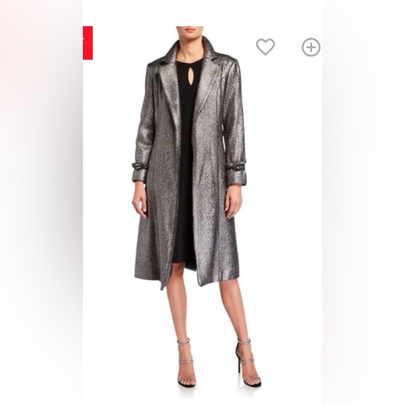 Hutch Marlee Metallic Silver Trench Coat NWT - Picture 1 of 4